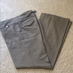 EXPRESS editor pants || tan w/blush pinstripe